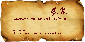 Gerbovics Nikétás névjegykártya